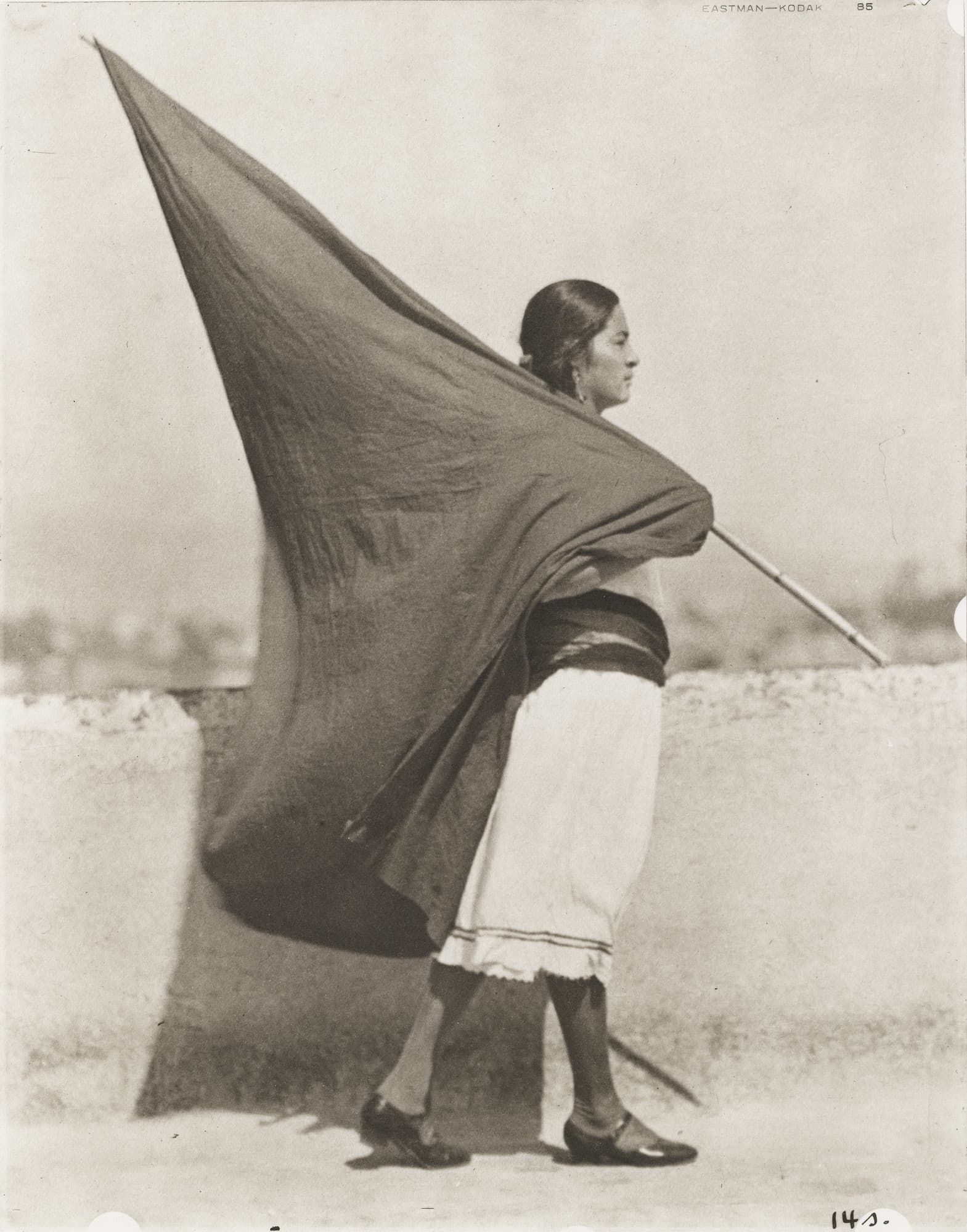 mujer con bandera